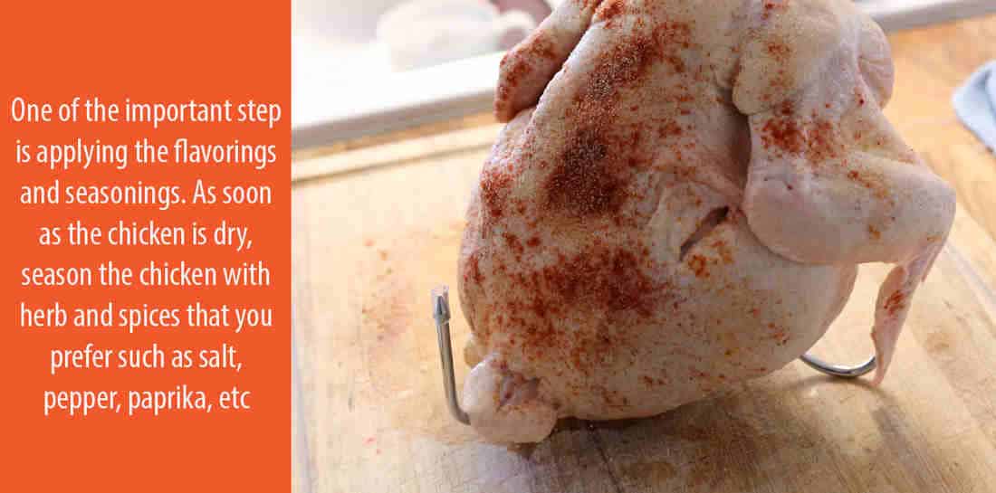 Preparation to fryer whole chicken