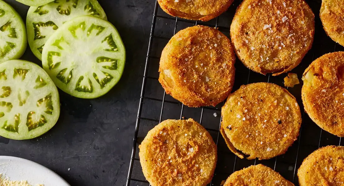 Air Fryer Fried Green Tomatoes without Cornmeal