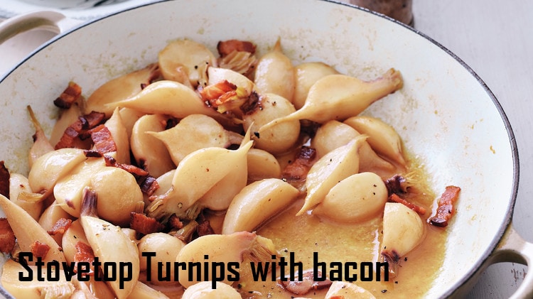 Stovetop Turnips with bacon