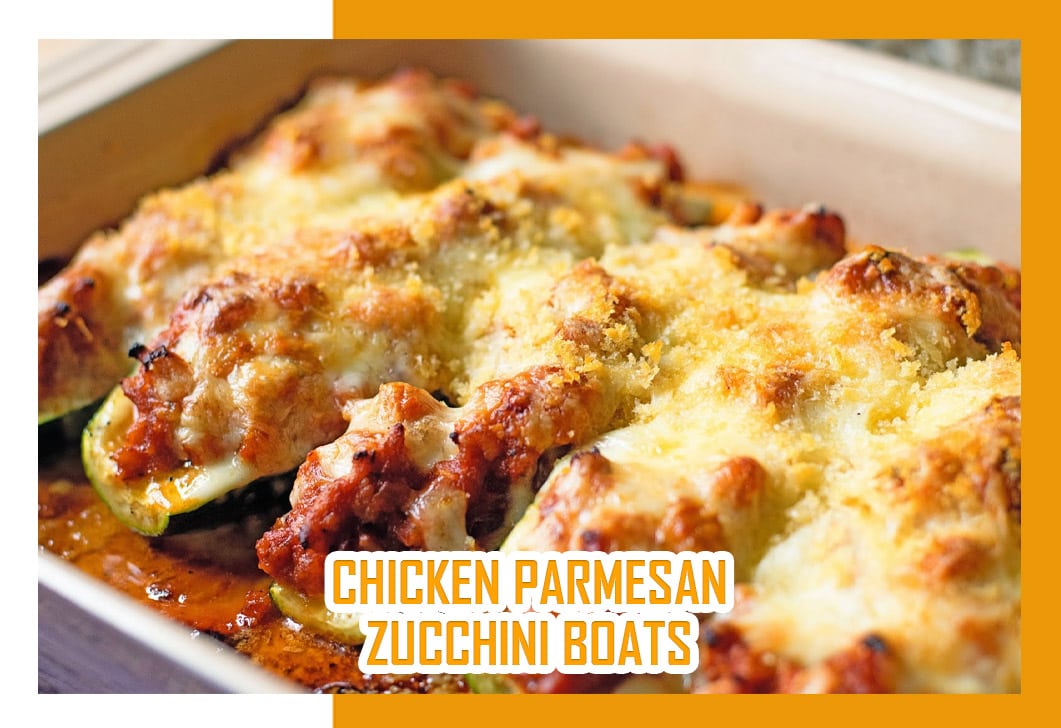 chicken parmesa zucchini boats fryerly