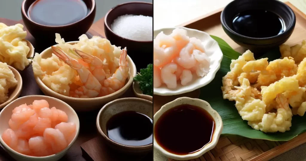 ingredients of Tempura Shrimp Recipe with Dipping Sauce