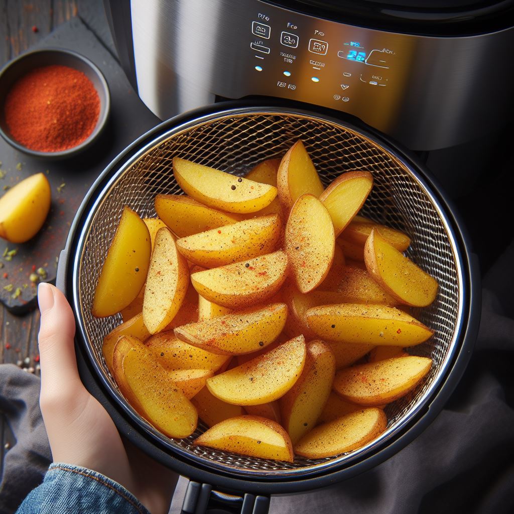 What Makes reducing less time in air frying potatoes