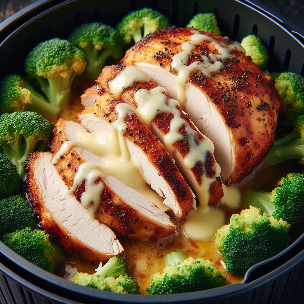 Air Fryer Turkey Divan with Broccoli and Cheese