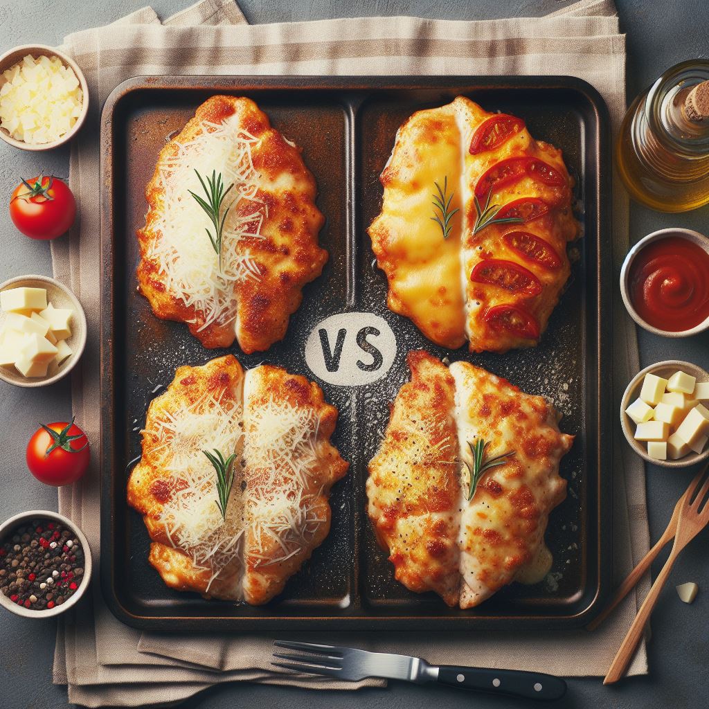 What's the difference between chicken parmesan and chicken parmigiana?
